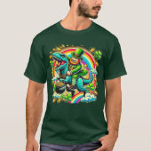 St. Patrick's Day Leprechaun Riding Dinosaur Shirt (Voorkant)