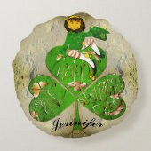St. Patrick's Day Leprechaun Rond Kussen (Achterkant)