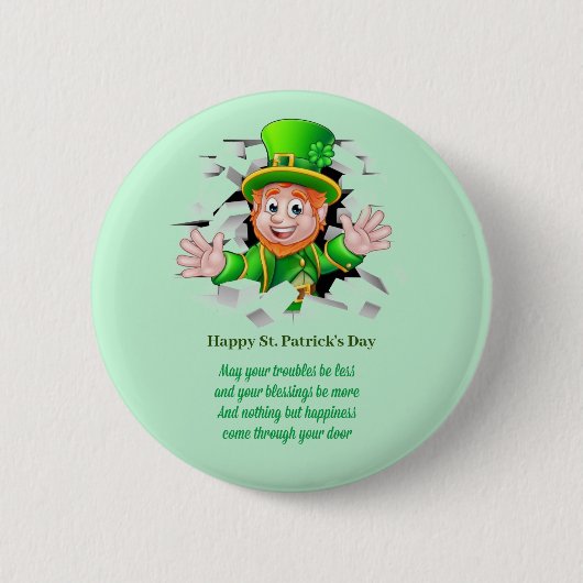 St. Patrick's day leprechaun Ronde Button 5,7 Cm (Voorkant)