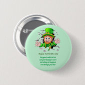 St. Patrick's day leprechaun Ronde Button 5,7 Cm (Voorkant /achterkant)