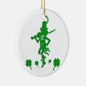 St. Patrick's Day Leprechaun Shamrock Clover Ornam Keramisch Ornament (Rechts)