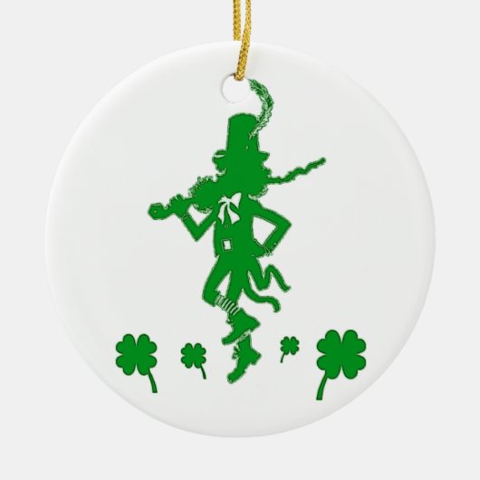 St. Patrick's Day Leprechaun Shamrock Clover Ornam Keramisch Ornament (Voorkant)