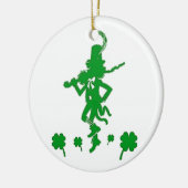 St. Patrick's Day Leprechaun Shamrock Clover Ornam Keramisch Ornament (Links)