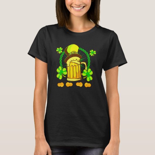 St Patrick's Day Leprechaun Shamrock Drink Beer Wi T-shirt (Voorkant)