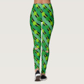 St. Patrick's Day Leprechaun Shamrock Green Black Leggings (Achterkant)