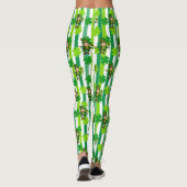 St. Patrick's Day Leprechaun Shamrock Green Black Leggings (Achterkant)