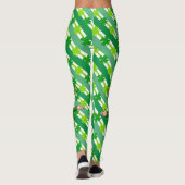 St. Patrick's Day Leprechaun Shamrock Green White Leggings (Achterkant)