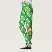 St. Patrick's Day Leprechaun Shamrock Green White Leggings (Links)