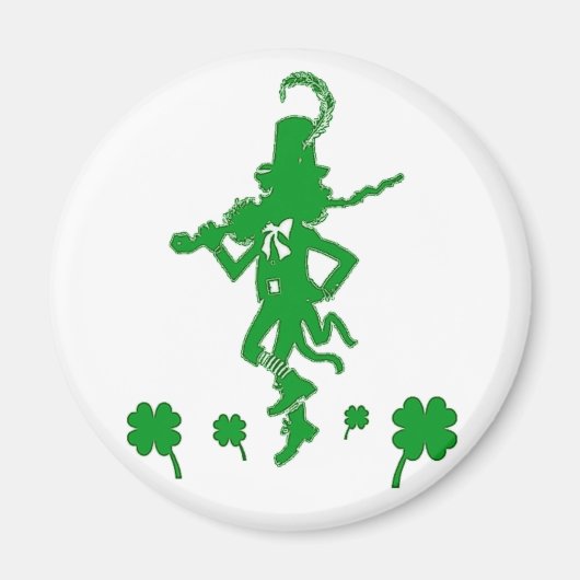 St. Patrick's Day Leprechaun Shamrock Magnet (Voorkant)