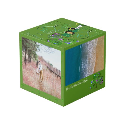 St. Patrick's Day Leprechaun Shamrock Photo Cube Kubus (Achter hoekig)