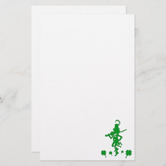 St. Patrick's Day Leprechaun Shamrock Stationery Briefpapier (Voorkant / Achterkant)