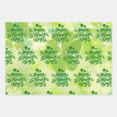 St. Patrick's Day Leprechaun Shamrocks Green Inpakpapier Vel (Voorkant 3)