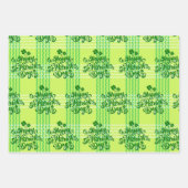 St. Patrick's Day Leprechaun Shamrocks Green Plaid Inpakpapier Vel (Voorkant 3)