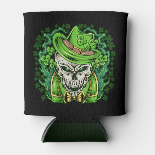 St. Patrick's Day Leprechaun Skull Koelbox Blikjeskoeler (Voorkant)