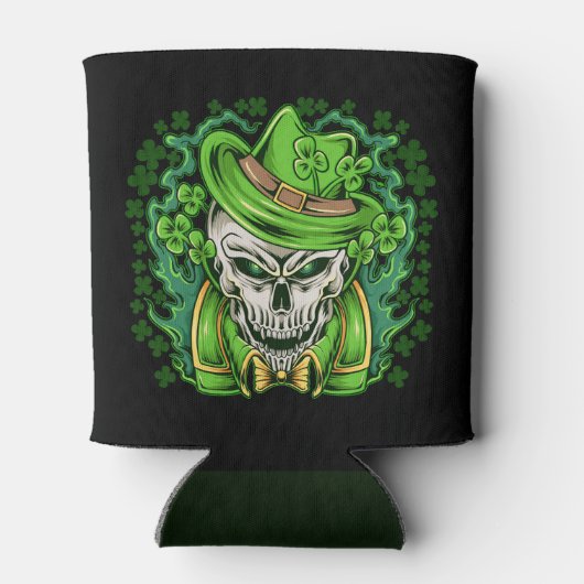 St. Patrick's Day Leprechaun Skull Koelbox Blikjeskoeler (Achterkant)