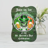 St. Patrick's Day Leprechaun Skull: Shenanigans Kaart (Staand voorkant)