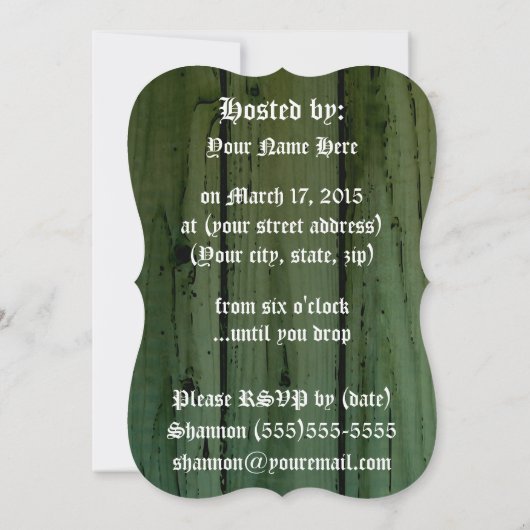 St. Patrick's Day Leprechaun Skulls: Shenanigans Kaart (Achterkant)