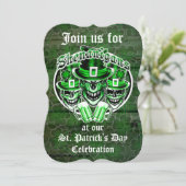 St. Patrick's Day Leprechaun Skulls: Shenanigans Kaart (Staand voorkant)