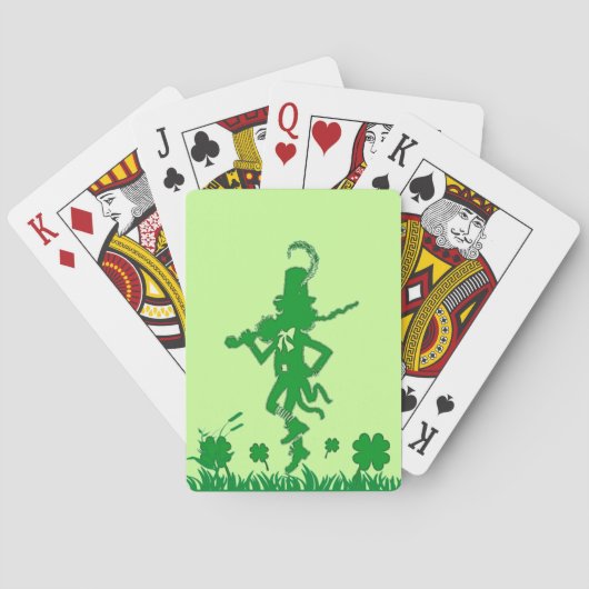 St. Patrick's Day Leprechaun-speelkaarten Pokerkaarten (Achterkant)