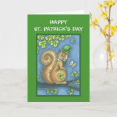 ST. PATRICKS DAY LEPRECHAUN SQUIRREL WENSKAART KAART (Gele Bloem)