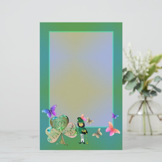 St. Patrick's Day Leprechaun Stationery Briefpapier (Staand voorkant)