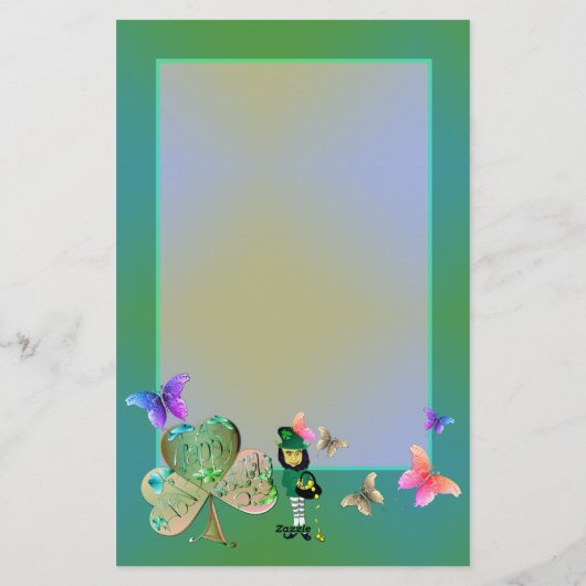 St. Patrick's Day Leprechaun Stationery Briefpapier (Achterkant)