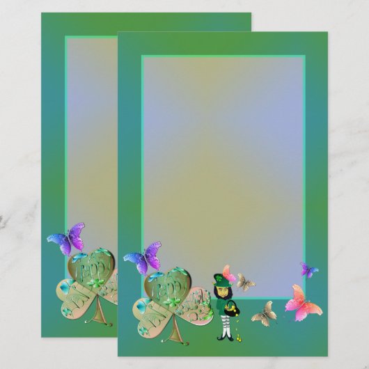 St. Patrick's Day Leprechaun Stationery Briefpapier (Voorkant / Achterkant)