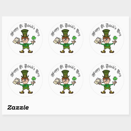 St. Patrick's Day Leprechaun Stickers (Vel)