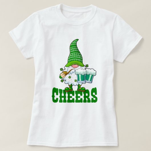 St. Patrick's Day Leprechaun T-Shirt met Cheers (Design voorkant)