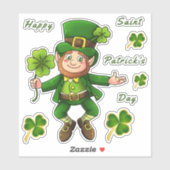St. Patrick's Day Leprechaun Transparent Stickers (Vel)