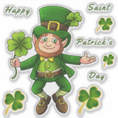 St. Patrick's Day Leprechaun Transparent Stickers (Voorkant)