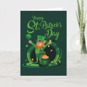 St. Patrick's Day Leprechaun-vergrotingskaart Kaart (Voorkant)
