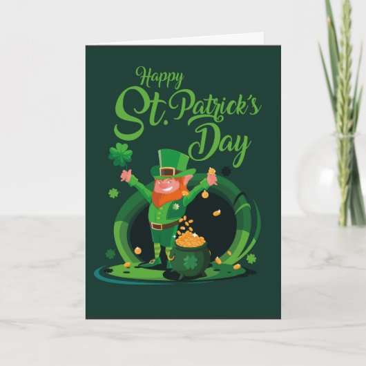 St. Patrick's Day Leprechaun-vergrotingskaart Kaart (Voorkant)