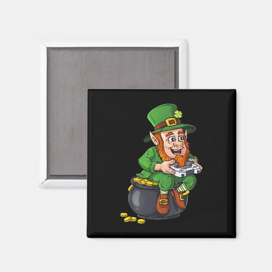 St Patricks Day Leprechaun Video Game Controller B Magneet (Voorkant / Achterkant)