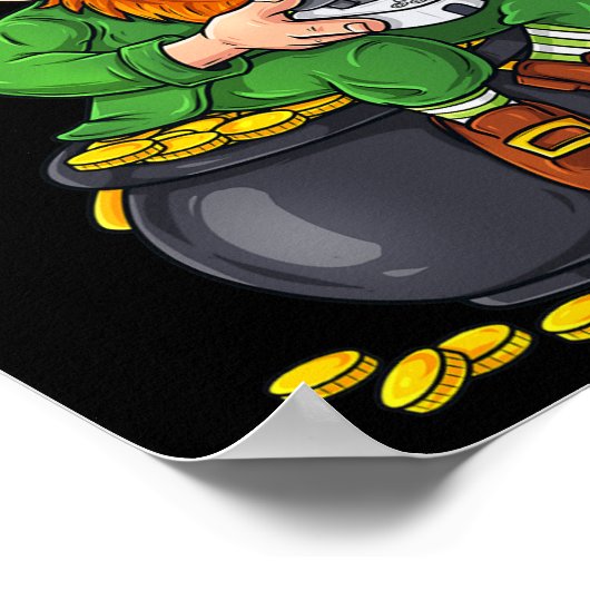 St Patricks Day Leprechaun Video Game Controller B Poster (Hoek)