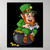St Patricks Day Leprechaun Video Game Controller B Poster (Voorkant)