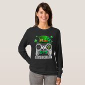 St Patricks Day Leprechaun Video Game Controller B T-shirt (Voorkant volledig)