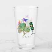 St. Patrick's day Leprechaun w/Text Glas (Achterkant)