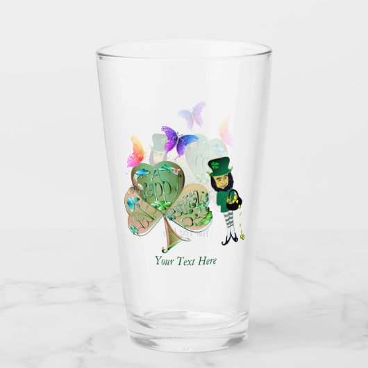 St. Patrick's day Leprechaun w/Text Glas (Voorkant)