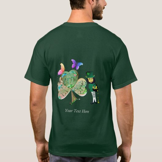 St. Patrick's day Leprechaun w/Text T-Shirt (Achterkant)