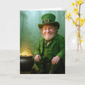 St. Patrick's Day Leprechaun with Gold Coins Kaart (Gele Bloem)