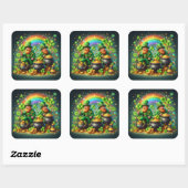 St. Patrick's Day Leprechaun's Gold Vierkante Sticker (Vel)