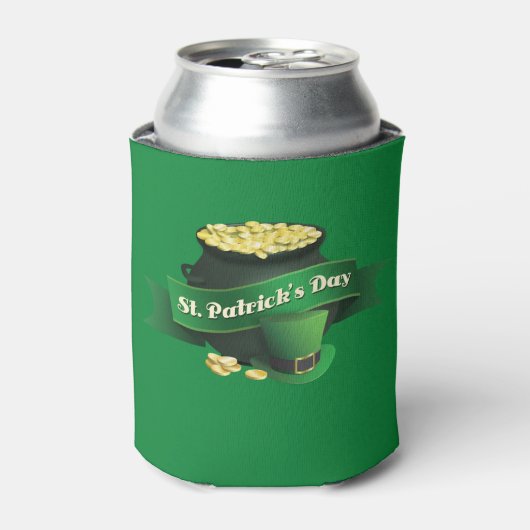 St Patricks Day Leprechaun's Pot of Gold Blikjeskoeler (Blikje Voorkant)