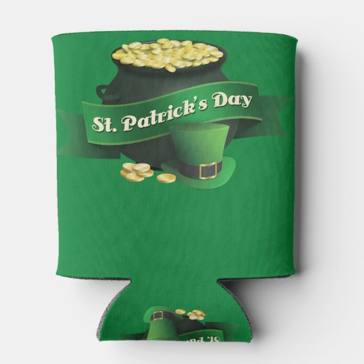 St Patricks Day Leprechaun's Pot of Gold Blikjeskoeler (Achterkant)