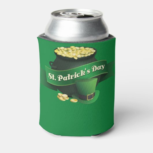 St Patricks Day Leprechaun's Pot of Gold Blikjeskoeler (Blikje Achterkant)