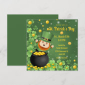 St. Patrick's Day Leprechauns Shamrock & Goud Kaart (Voorkant / Achterkant)