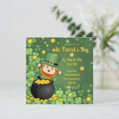 St. Patrick's Day Leprechauns Shamrock & Goud Kaart (Staand voorkant)
