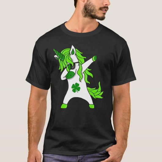 St Patricks Day Lepricorn Dabbing Unicorn T-shirt (Voorkant)