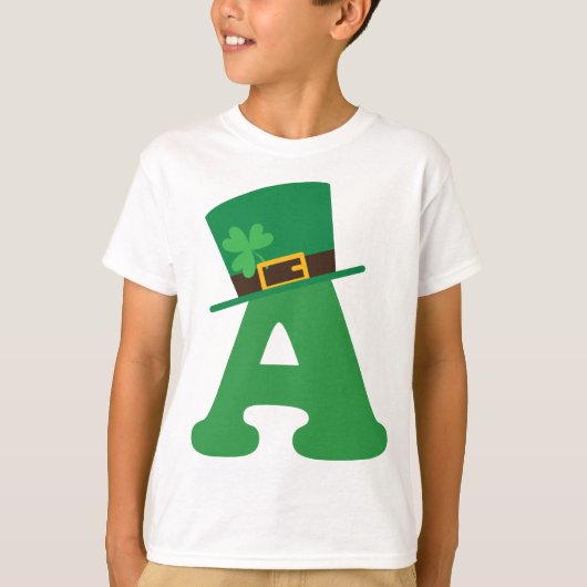 St Patricks Day Letter A Alphabet T-shirt (Voorkant)