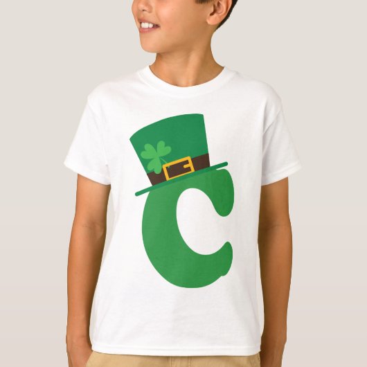 St Patricks Day Letter C Alphabet T-shirt (Voorkant)